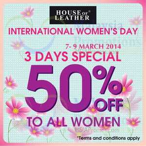 Featured image for (EXPIRED) House of Leather 50% OFF Storewide For Women 7 – 9 Mar 2014