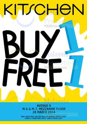 Featured image for (EXPIRED) Kitschen Buy 1 Get 1 FREE @ Avenue K 28 Mar 2014