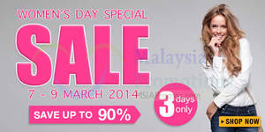 Featured image for (EXPIRED) Lazada Up To 90% OFF Women’s Day Celebration Offers 7 – 9 Mar 2014