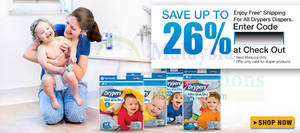Featured image for (EXPIRED) Lazada Drypers FREE Shipping Coupon Code (NO Min Spend!) 22 Mar – 6 Apr 2014