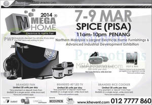 Featured image for (EXPIRED) Mega Home Electrical & Home Fair 2014 @ PISA 7 – 9 Mar 2014