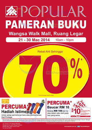 Featured image for (EXPIRED) Popular Book Fair Up To 70% Off @ Wangsa Walk 21 – 30 Mar 2014