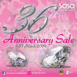 Featured image for (EXPIRED) SaSa Anniversary Celebration Offers 1 – 31 Mar 2014