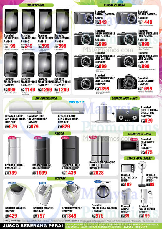 Smartphones, Digital Cameras, Air Conditioners, Fridges, Washers, Home Appliances