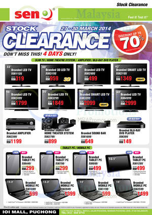 Featured image for (EXPIRED) SenQ Stock Clearance Up to 70% Discount @ IOI Mall 27 – 30 Mar 2014