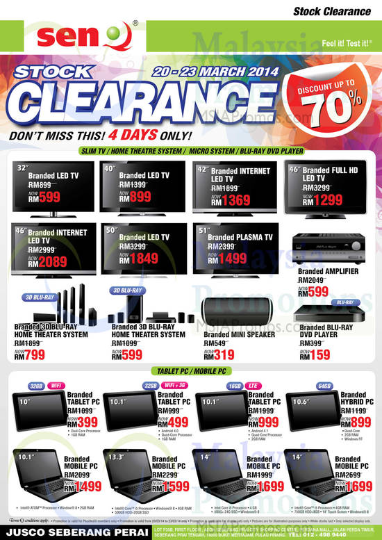 TVs, Home Theatre Systems, Tablets, Notebooks, Blu Ray DVD Players