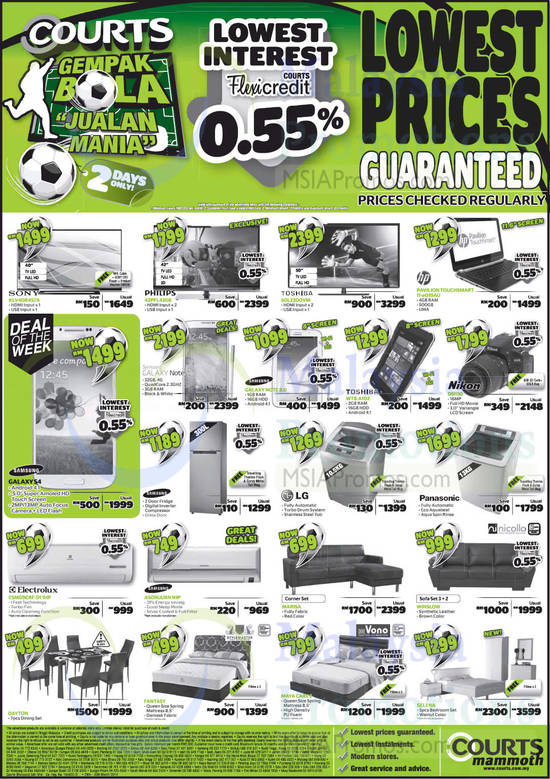 TVs, Notebooks, Tablets, DSLRs, Air Conditioners, Sofas, Mattresses, Sony, Philips, Toshiba, HP, Samsung, Nikon, Electrolux