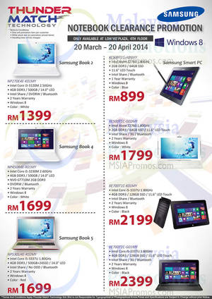 Featured image for (EXPIRED) Thunder Match Samsung Galaxy Notebooks & Tablets Offers @ Low Yat Plaza 20 Mar – 20 Apr 2014