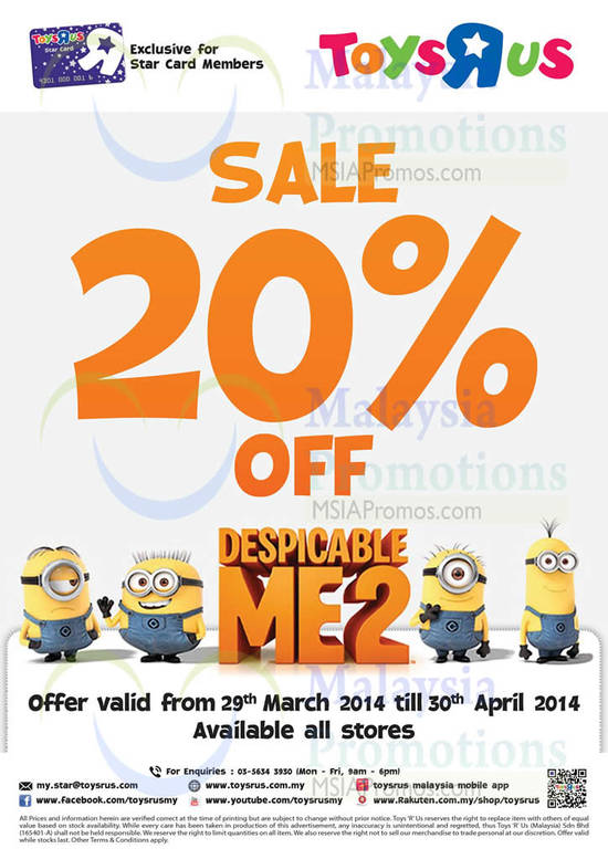 Toys R Us Despicable Me 2 31 Mar 2014