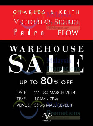 Featured image for Valiram Brands Warehouse SALE @ SSTwo Mall 27 – 30 Mar 2014