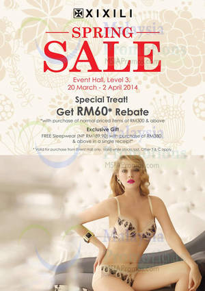 Featured image for (EXPIRED) XIXILI Spring SALE @ Parkson Pavilion KL 20 Mar – 2 Apr 2014