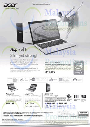 Featured image for Acer Aspire Notebooks & Iconia Tablet W4 Wifi/3G Offers 19 Apr 2014