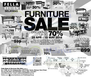 Featured image for (EXPIRED) Fella Design Furniture SALE @ Selayang Selangor 25 Apr – 18 May 2014
