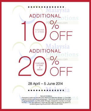 Featured image for (EXPIRED) Flow Up to 20% OFF @ Johor Premium Outlets 28 Apr – 5 Jun 2014