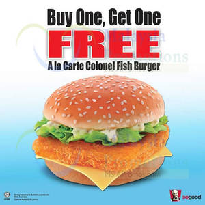 Featured image for KFC Buy 1 Get 1 FREE Colonel Fish Burger @ Nationwide 7 Apr 2014