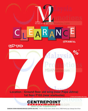 Featured image for (EXPIRED) M2 Premium Brands Clearance Special @ Centrepoint Bandar Utama 21 Apr – 4 May 2014