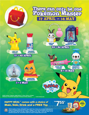 Featured image for (EXPIRED) McDonald’s FREE Pokemon Toy With Happy Meal Purchase 17 Apr – 14 May 2014