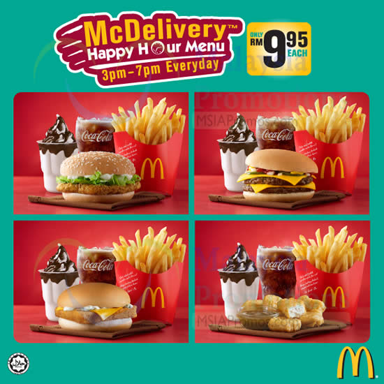 Mcdonald S Mcdelivery Rm9 95 Special Set Meals Happy Hour Menu 8 Apr 2014