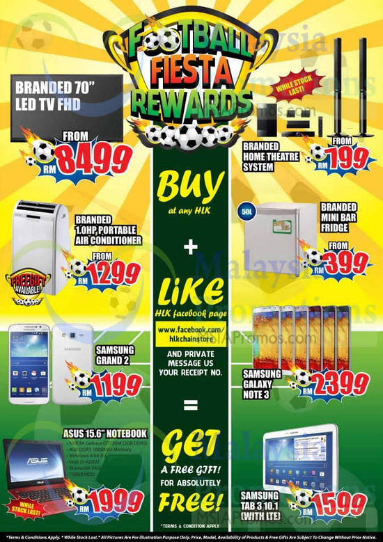 Mobile Phones, Tablets, Notebooks, Air Conditioner, Fridge, Home Theatre System