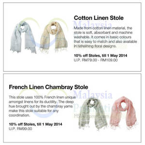Featured image for (EXPIRED) Muji 10% OFF Stoles Promo 29 Apr – 1 May 014