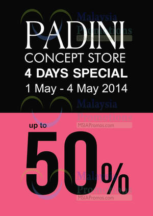 Featured image for (EXPIRED) Padini Up To 50% OFF 1 – 4 May 2014