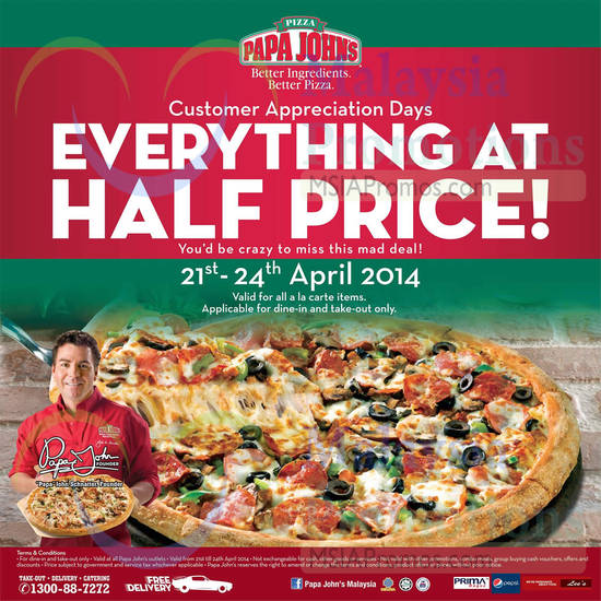 Papa Johns 17 Apr 2014