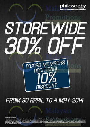 Featured image for (EXPIRED) Philosophy Men 30% OFF Storewide SALE 30 Apr 2014