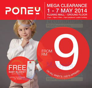 Featured image for (EXPIRED) Poney Mega Clearance @ Kluang Mall 1 – 7 May 2014
