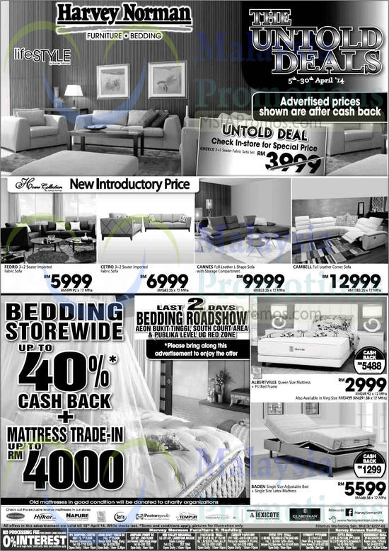 Sofas, Mattresses, Bed Frames, lifeSTYLE by Harvey Norman, Natures Finest, Baden, Englander, Hilker, Napure, Serta