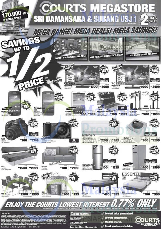 Sri Damansara, Subang USJ 1 TVs, Notebooks, Cameras, Aircons, Tablets, Samsung, Lenovo, Toshiba, Panasonic, Nikon, Sony