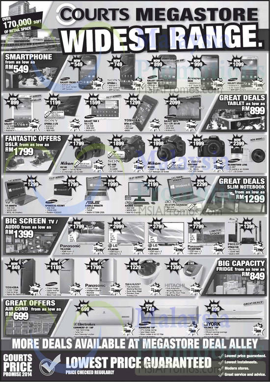 Tablets, Smartphones, Digital Cameras, DSLRs, Notebooks, TVs, Air Conditioners, Samsung, Sony, Lenovo, Toshiba, Nikon, Canon, HP