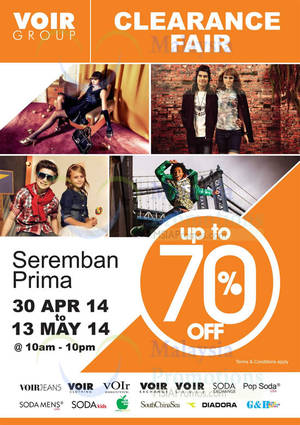 Featured image for (EXPIRED) Voir Clearance Fair @ Seremban Prima 30 Apr – 13 May 2014