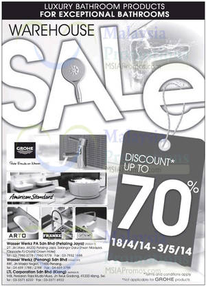 Featured image for (EXPIRED) Wasser Werkz & LTL Luxury Bathroom Products Up To 70% OFF Warehouse SALE 18 Apr – 3 May 2014