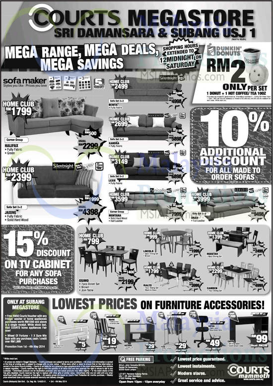 3 May Megastore Sri Damansara Subang, Sofas, Dining Sets, Tables, Chairs, Nicollo, Dynamic, Silentnight, Armadio