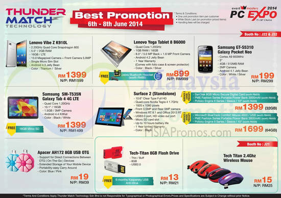 5 Jun Thundermatch Mobile Phones, Tablets, Flash Drives, Mouse Lenovo, Samsung, Microsoft, Apacer, Tech Titan