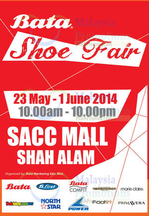 Featured image for (EXPIRED) Bata Shoe Fair @ SACC Mall Shah Alam 23 May – 1 Jun 2014