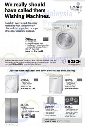 Featured image for Bosch Appliances Offers 31 May 2014