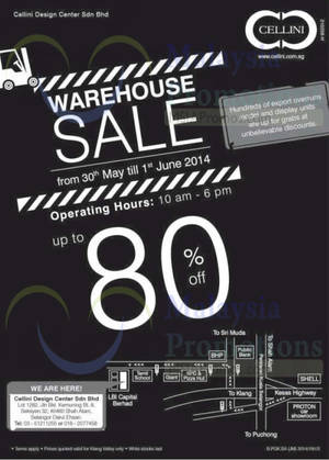 Featured image for (EXPIRED) Cellini Up To 80% OFF Warehouse SALE @ Shah Alam 30 May – 1 Jun 2014