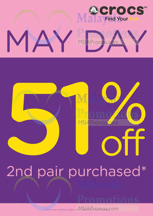 Featured image for Crocs 51% OFF 2nd Piece Promo @ Nationwide 1 – 4 May 2014
