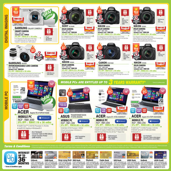 Digital Cameras, DSLRs, Notebooks, Samsung, Sony, Nikon, Canon, Acer, Asus