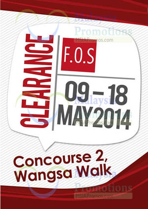Featured image for F.O.S Clearance SALE @ Wangsa Walk 9 – 18 May 2014