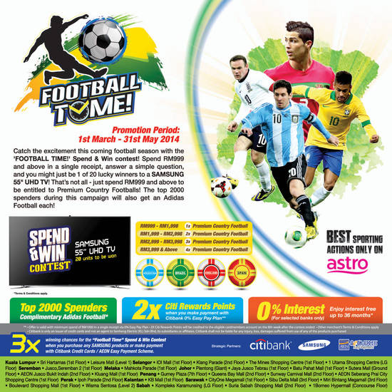 Football Time, Spend n Win, Citi Rewards Points