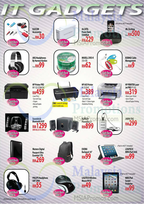 IT Gadgets, Accessories, Alcatel, JBL, HP, Klipsch, Jabra, Logitech, Philips