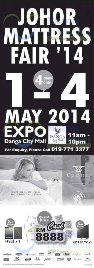 Featured image for (EXPIRED) Johor Mattress Fair @ Expo Danga City Mall 1 – 4 May 2014