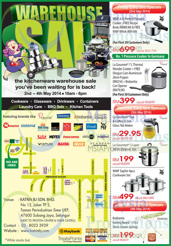 Kitchenware Warehousale Sale 2 May 2014