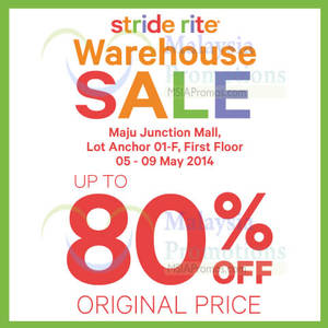 Featured image for (EXPIRED) Stride Rite Warehouse SALE @ Maju Junction Mall KL 5 – 9 May 2014