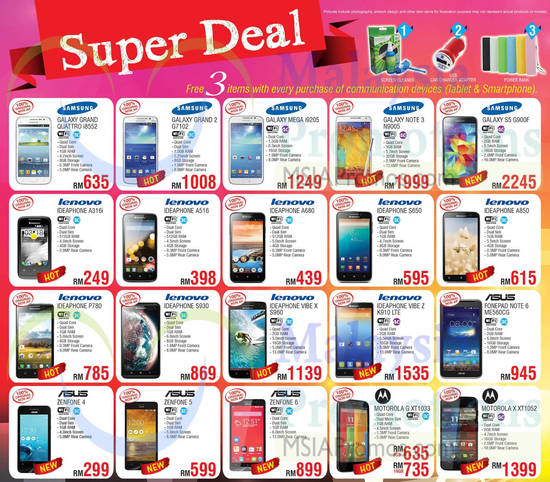 Super Deal Smartphones, Samsung, Lenovo, Asus, Motorola