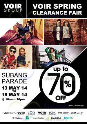 Featured image for (EXPIRED) Voir Clearance Fair @ Subang Parade 13 – 18 May 2014