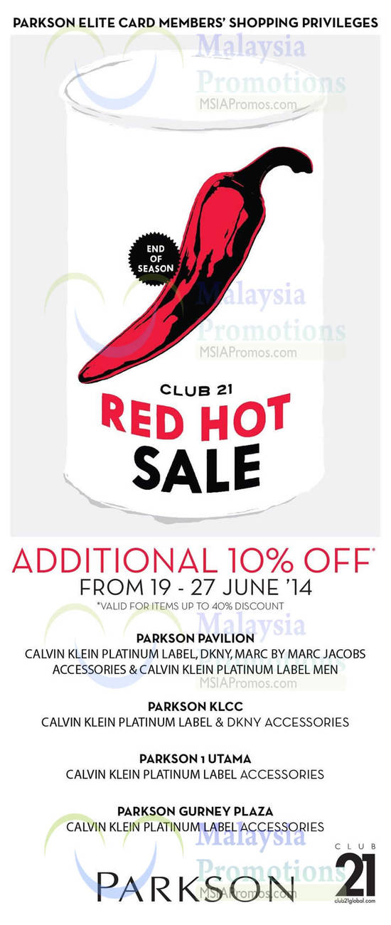 19 Jun Parkson Club 21 Sale Outlets n Brands