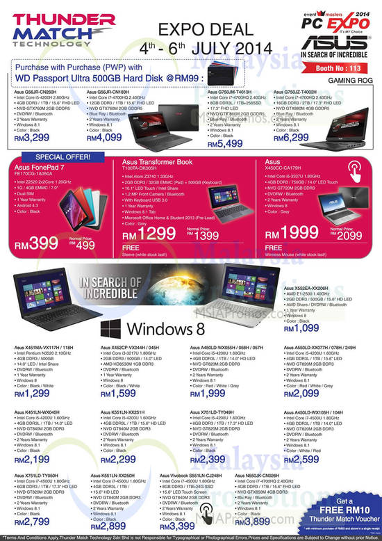 4 Jul Thundermatch ASUS Notebooks, Transformer, FonePad